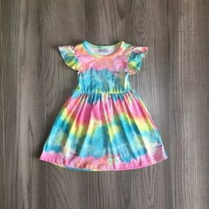 Rainbow sherbert tie dye dress